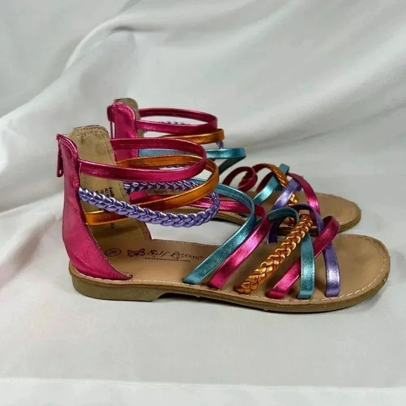 Self Esteem Izzy Size 1M Multicolor Rainbow Sandals Shoes - Picture 6 of 8